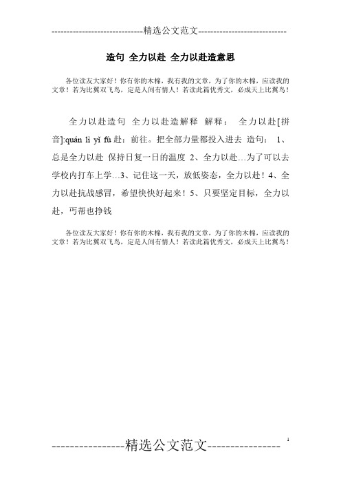 造句 全力以赴 全力以赴造意思