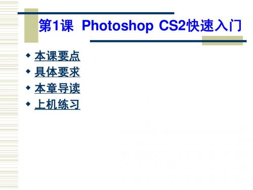 第一章Photoshop CS2快速入门