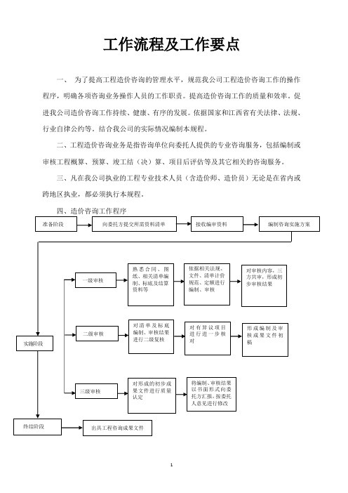 工程造价工作流程及工作要点