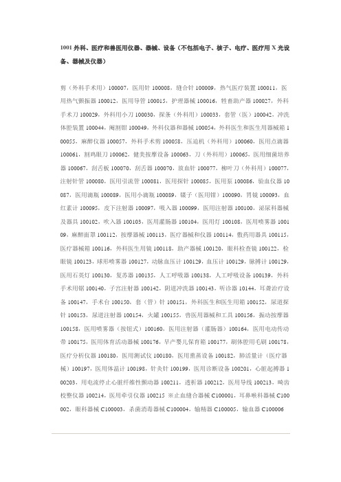 医疗和兽医用仪器