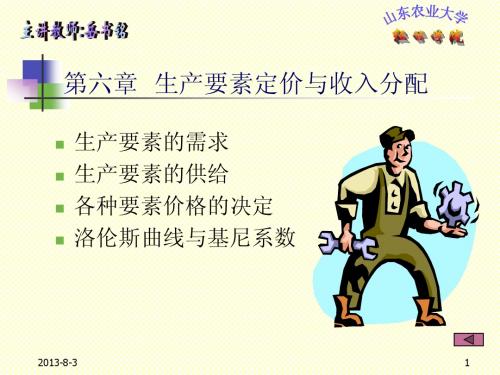 生产要素定价与收入分配
