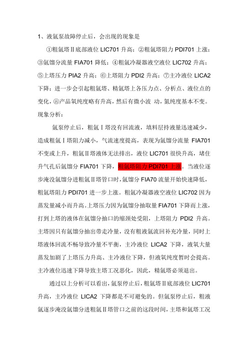 粗氩泵停后出现的现象