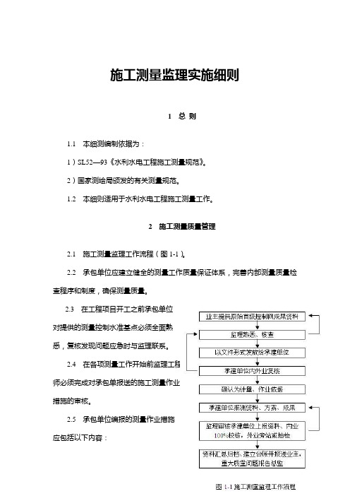 施工测量监理实施细则范例