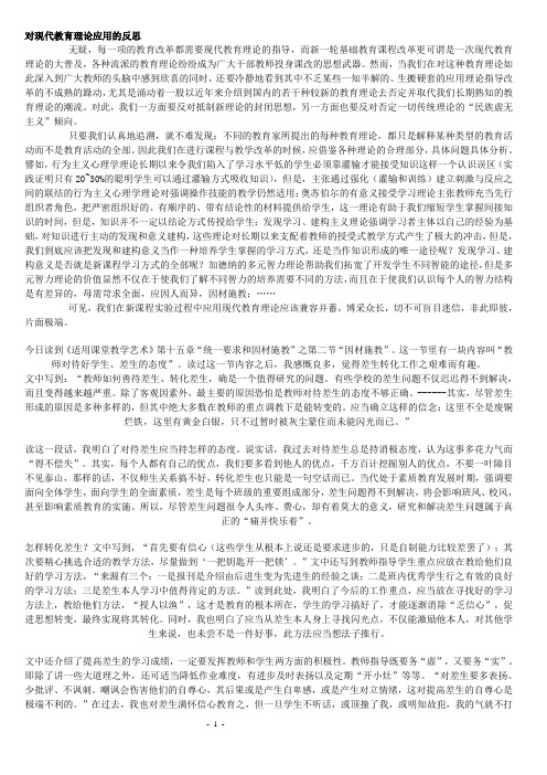 对现代教育理论应用的反思
