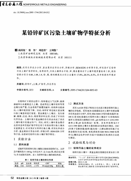 某铅锌矿区污染土壤矿物学特征分析