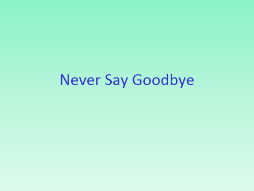综合英语1Never Say Goodbye