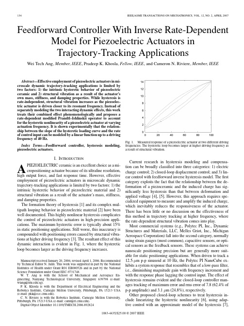 Feedforward Controller With Inverse Rate-Dependent Model for PEA in Trajectory-Tracking Applications