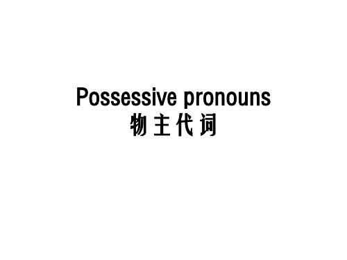 Possessive pronouns