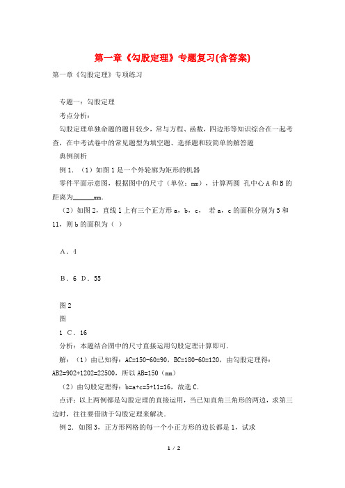 第一章《勾股定理》专题复习(含答案)