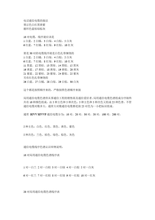 电话通信电缆的接法