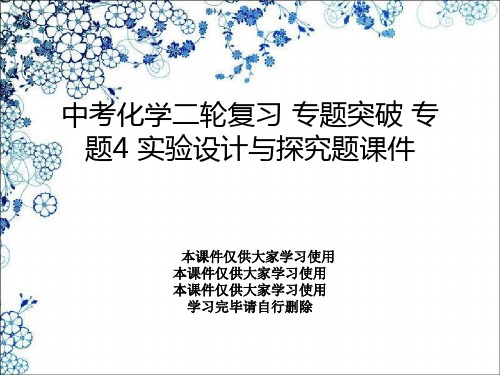 中考化学二轮复习 专题突破 专题4 实验设计与探究题课件