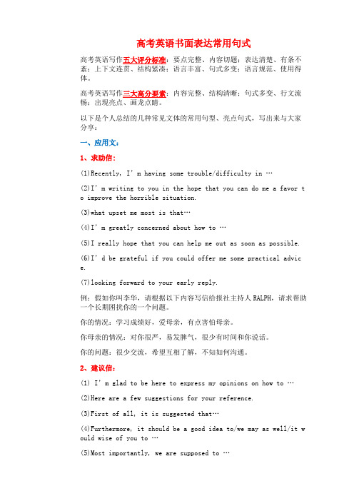高考英语作文必背-帮你解决写作困扰