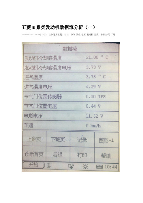 五菱b12发动机数据分析资料