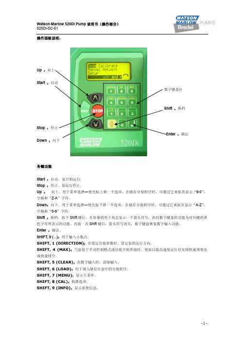 Watson-Marlow 520Di Pump 说明书