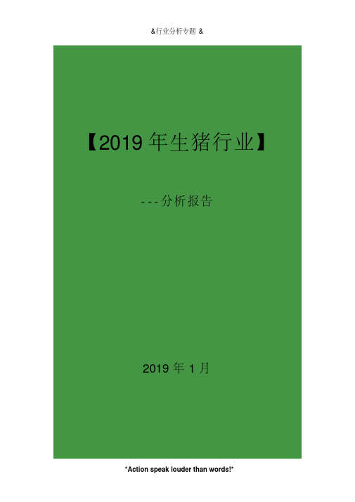 2019年生猪行业分析报告(18y)
