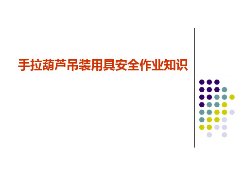 手拉葫芦吊装用具安全作业知识(PPT57页)
