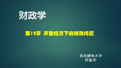 财政学-开放经济下的财政问题