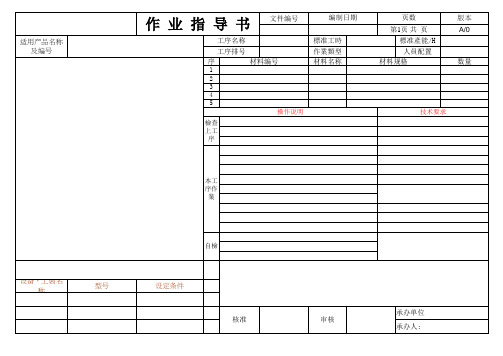 SOP作业指导书样板