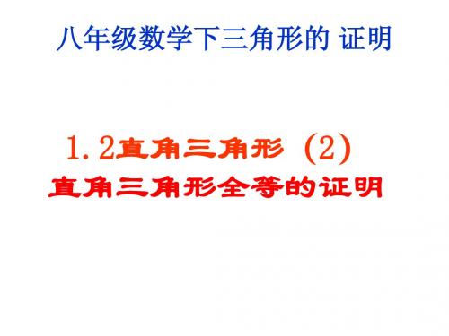 数学：1.2直角三角形(2)课件