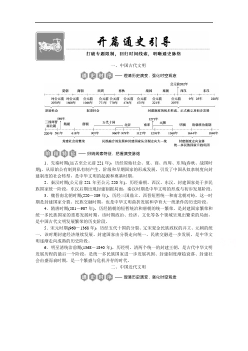 2020江苏高考历史二轮讲义：开篇通史引导 Word版含解析