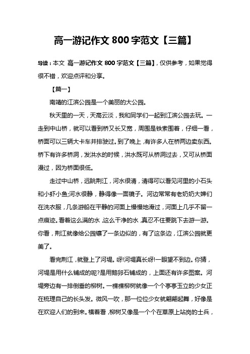 高一游记作文800字范文【三篇】