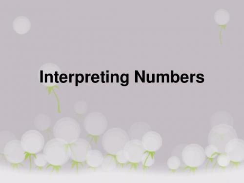 Interpreting Numbers
