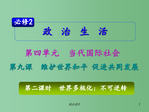 高考政治复习 第4单元第9课第2课时 世界多极化 不可逆转 新人教版必修2