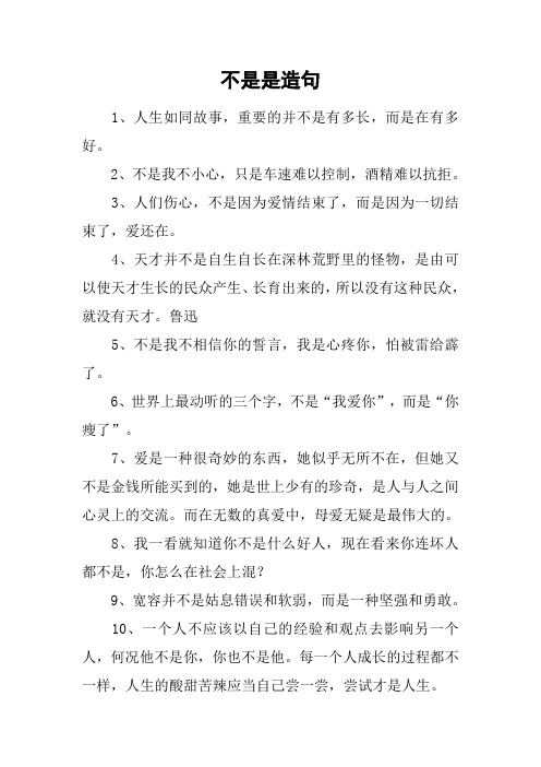 不是是造句