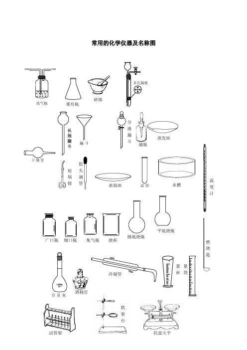 初中常用化学仪器及名称图