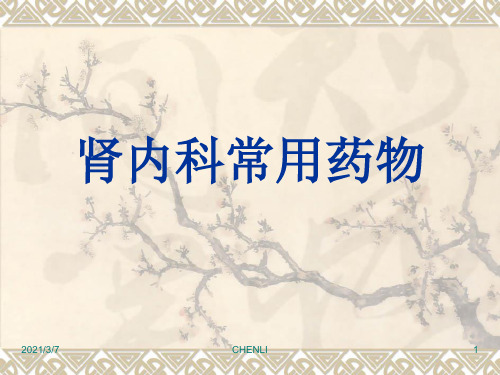肾内科常用药物PPT课件