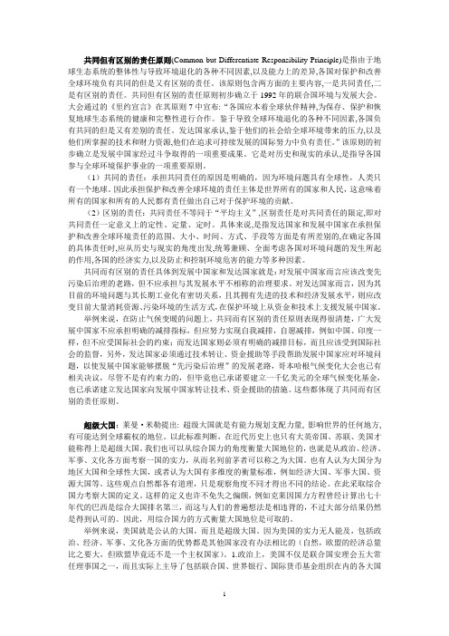 国际政治案例名词解释