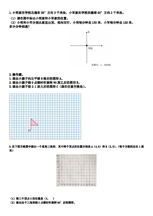 小升初数学专题复习  操作题训练