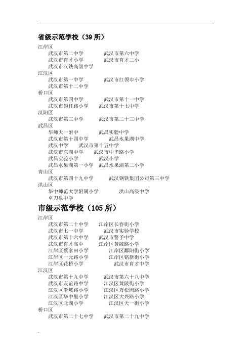 武汉市省级市级重点学校