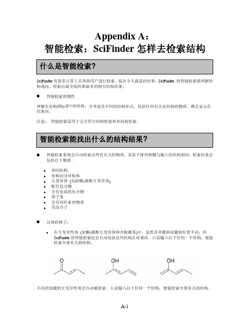 Appendix A 智能检索SciFinder 怎样去检索结构