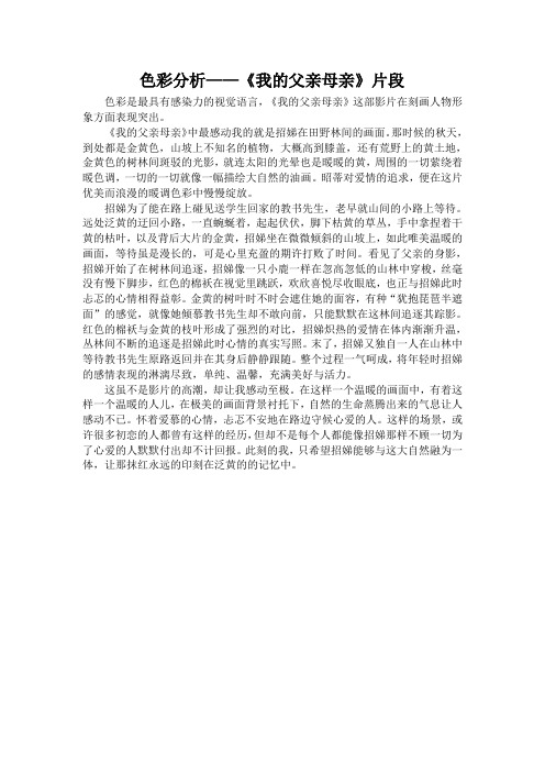 我的父亲母亲影视赏析
