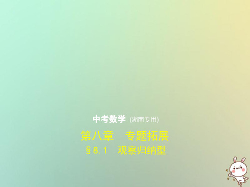 【精品推荐】2020年中考数学一轮复习第八章专题拓展8.1观察归纳型试卷部分课件