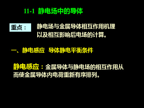 大学物理第十一章静电场中的导体PPT课件