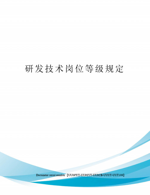 研发技术岗位等级规定