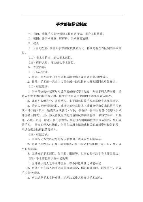 手术部位标记制度