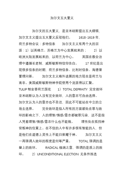 加尔文五大要义