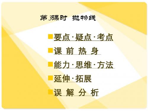 [精]高三第一轮复习全套课件8圆锥曲线方程：第3课时  抛物线