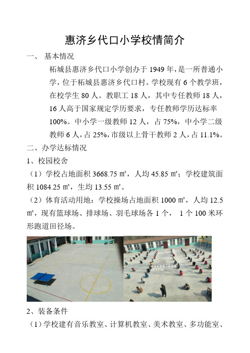 惠济乡代口小学校情简介