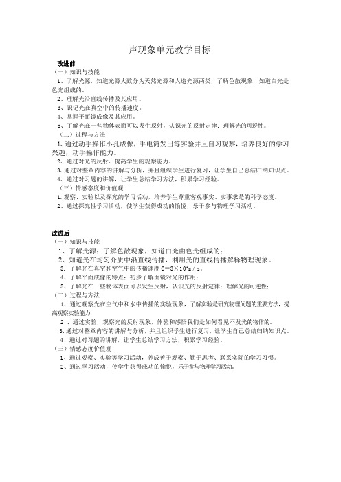 声现象单元教学目标