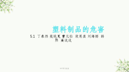 塑料制品的危害课件
