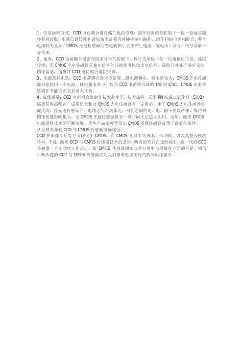 比较CCD与CMOS