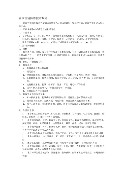 输尿管镜操作技术规范
