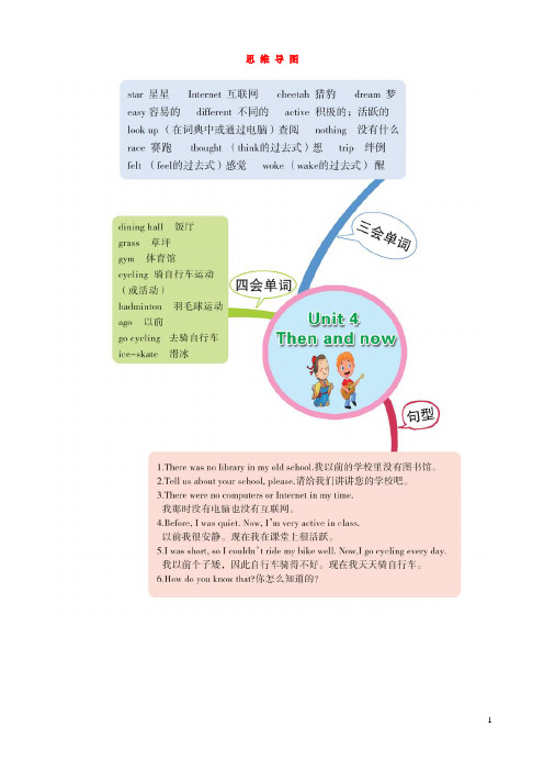乡宁县二小六年级英语下册Unit4Thenandnow思维导图人教PEP版