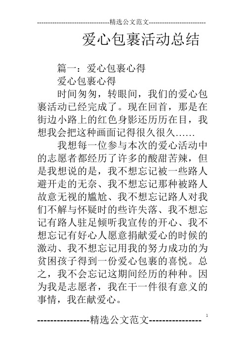 爱心包裹活动总结