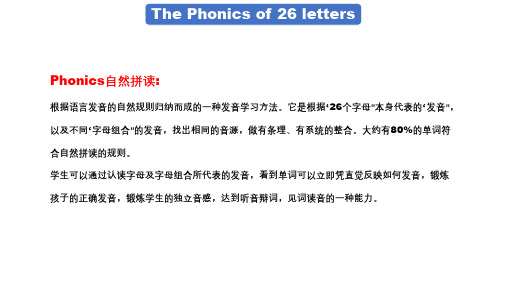 26个字母发音及简单自然拼读