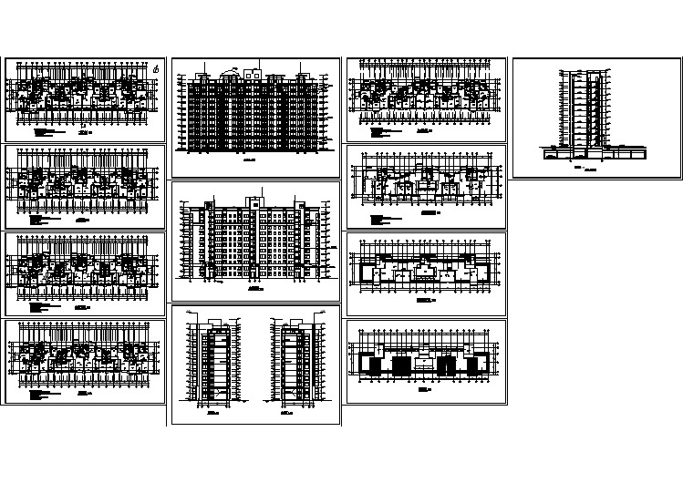 某小区高层住宅楼建筑设计cad施工全套图纸